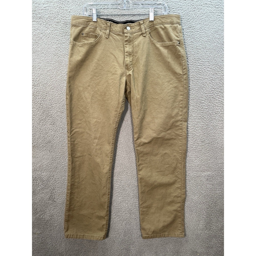 Lee Riders Pants Mens 36x30 Tan Canvas Motion Stretch Western Workwear Chore‎ *